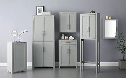 Crosley Furniture Savannah Wall Mounted Bathroom Storage Medicine Cabinet with Shelves, Gray - color: Grey, style: Wall Cabinet