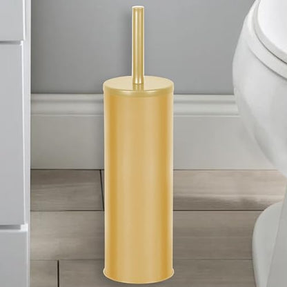 Deep & Sturdy Toilet Bowl Brush with Holder - Durable Scrubbing - Toilet Cleaners - Household Essentials - Bathroom Cleaner - Cleaning Supplies - Household Supplies, Painted Satin Gold - color: Satin Gold
