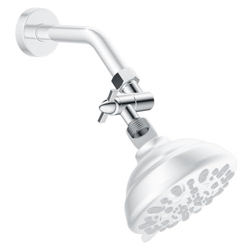 Hibbent All Metal Shower Head Elbow Adapter, 360 ° Adjustable Swivel Brass Showerhead Adapter for Fixed and Rain Showerhead, Stainless Steel Wall Mounted Shower Connector, Chrome - color: Chrome