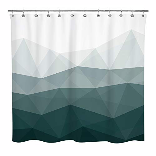 Sunlit Designer Shower Curtain, Popular Shower Curtain, Ombre Dark Green Fabric Shower Curtains for Bathroom Decor, Contemporary Bathroom Curtains, Dark Green - color: Dark Green, size: 72"W x 72"L (Pack of 1)