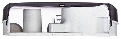 San Jamar Classic Bath Tissue Dispenser – Twin 9", Jumbo Bath Tissue Holder for Bathroom, Dual-Roll System, Break-Resistant Plastic, 3.25" Core, 12" × 19" × 5.25", Pearl Black