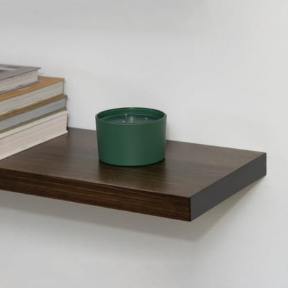 Floating Wall Shelves, Solid Natural Wood, Large and Small-Kitchen and Bathroom Shelf, Heavy Duty, Made in USA Set of 2 (Jacobean, 12Wx6D) - color: Jacobean, size: 12Wx6D