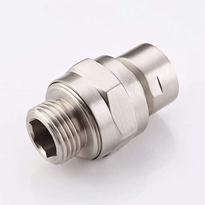 Brushed Nickel Shower Extension Swivel Joint, Biveah Adjustable Shower Head Connector G1/2 Brass Shower Adapter, KSB011NA - color: Brushed Nickel