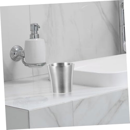 SHOWERORO Stainless Steel Travel Tumbler Cup Unbreakable Bathroom Drinking Versatile Mouthwash Toothbrush Holder Lightweight Stackable Design for Camping Home Use