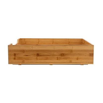 Household Essentials Glidez Bamboo and Steel Pull-Out/Slide-Out Storage Organizer for Under Cabinet Use - 1-Tier Design - Fits Standard Size Cabinet or Shelf, Natural - size: 20", style: Single Tier