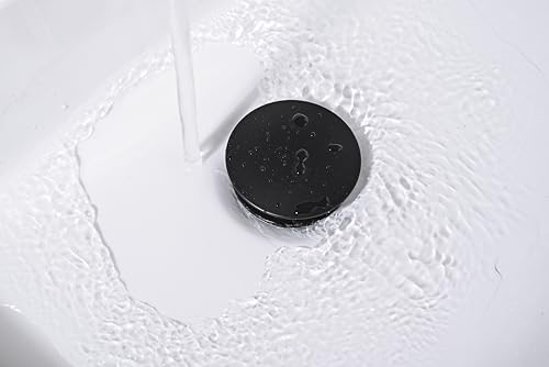 AVSIILE Matte Black Bathroom Sink Drain Without Overflow Vessel Sink Lavatory Vanity Pop Up Drain Stopper, All Metal Rustproof Brass and 304 Stainless Steel - color: Matte Black, style: Non-overflow