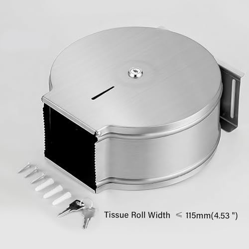 Commercial Jumbo Toilet Paper Dispenser with Shelf,Tissue Holders,9 inch Roll of Paper,Stainless Steel with Lock Wall Mounted.