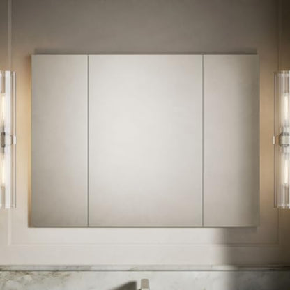 Kohler 99010-NA Verdera® Three-Door Bathroom Medicine Cabinet with Mirror, Surface-Mount Installed or Recessed Medicine Cabinet, Anodized Aluminum, 40 in. W x 30 in. H - size: 40" W x 30" H, style: Standard