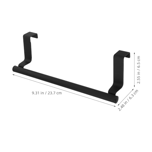 Ipetboom 2pcs Over Cabinet Towel Holder Stainless Steel Over Door Towel Bar Black Small Size Bathroom Kitchen Cupboard Door