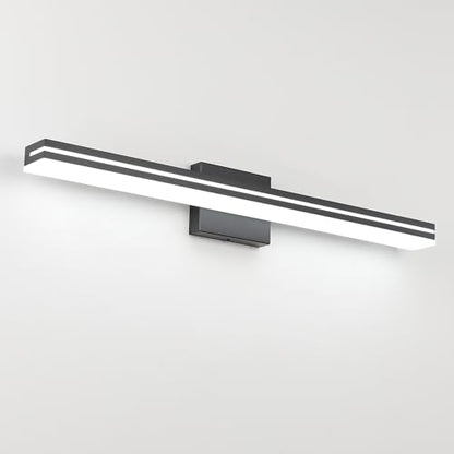 SineRise 32-Inch LED Modern Bathroom Vanity Light Bar, Matte Black Modern Acrylic Bathroom Wall Lighting Fixtures Over Mirror (Cool White 6000K) - color: Black-Cool White, size: 32-Inch