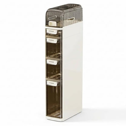 Slim Bathroom Storage Cabinet with Drawers – Narrow Waterproof Rolling Floor Organizer with Wheels, Space-Saving Gap Storage, No Assembly (5-Tier, 38.2" H) - size: 5-Tier, 38.2"H