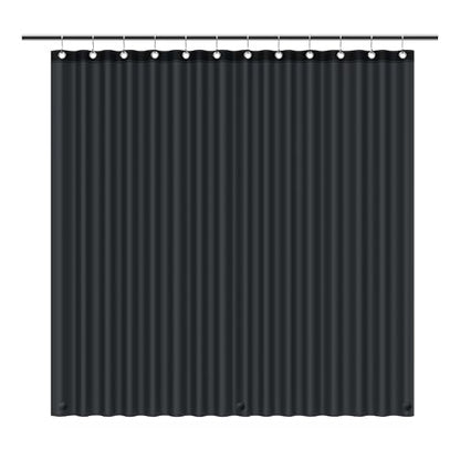 EHZNZIE Black Shower Curtain Liner 72x72, PEVA Waterproof Bath Curtain, No Chemical Smell, 3 Weighted Magnets, Durable with Rustproof Metal Grommets - color: Black, size: 72"W x 72"L (Pack of 1)