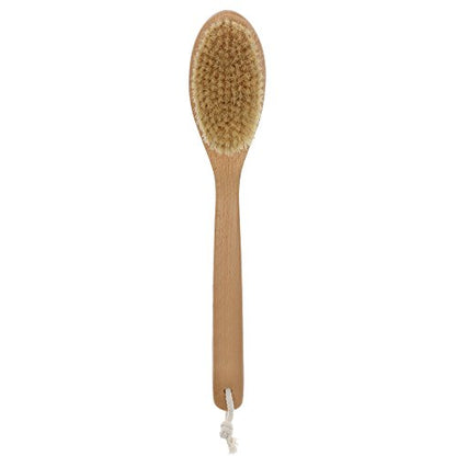 Bath Body Brush Long Handle Wooden Shower Brush with Natural Bristles