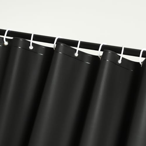 Black Shower Curtain Liner 70x72 inch for Bathroom Waterproof and Heavy Duty Bath Shower Curtain with 3 Weights - color: Black, size: 70"W x 72"L (Pack of 1)