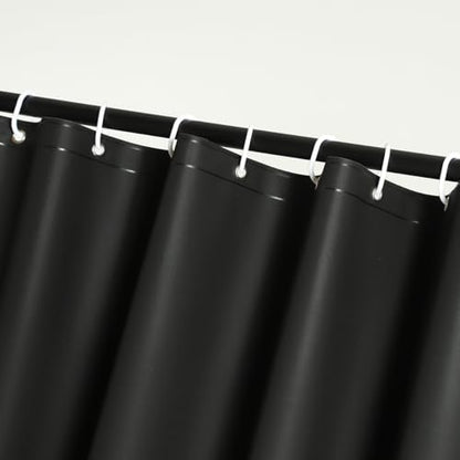Black Shower Curtain Liner 70x72 inch for Bathroom Waterproof and Heavy Duty Bath Shower Curtain with 3 Weights - color: Black, size: 70"W x 72"L (Pack of 1)