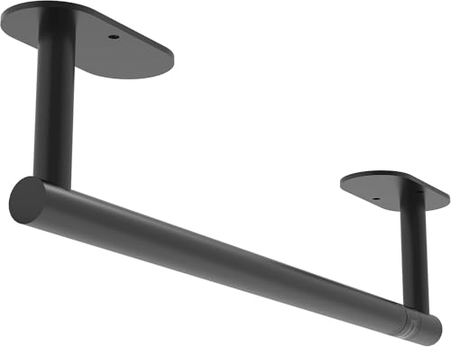 Black Paper Towel Holder Under Cabinet, Self Adhesive or Wall Mounted SUS304 Stainless Steel Paper Towel Holder for Kitchen, Bathroom, Farmhouse, Barbecue and Laundry (Matte Black) - color: Matte Black, size: Standard Holder