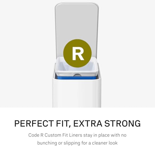 simplehuman Slim Step Can, 9L / 2.4 Gallon Primary Bathroom Trash Can, Liner Pocket®, Sleek Internal Hinge, 150,000-Step All-Steel Pedal, Lid Shox® Silent Close, White Steel - color: White, size: 9L