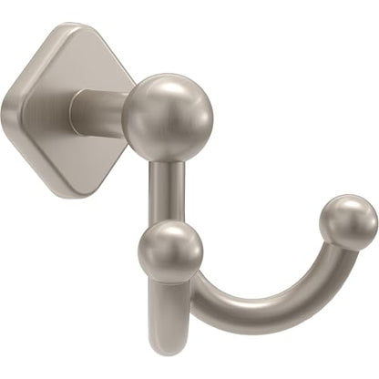 Franklin Brass Gainesville (1-Pack) Towel Hooks Satin Nickel Double Bathroom J Hooks Wall Mounted for Robes & Towels Hand Towel Hook Holder Kitchen, Bathroom Accessories GNV35-SN - color: Satin Nickel