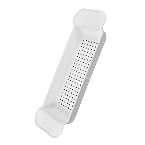 Telescopic Bath Stand, Eco-Friendly Bath Shelf, Caddy Tray for Book Lovers, for Bathroom Entertainment (White) - color: White