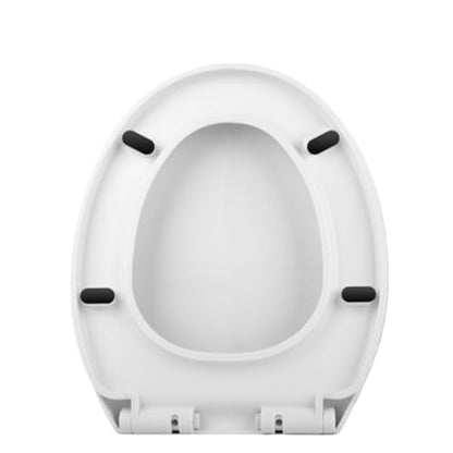 Round Soft Close Toilet Seat, Universal Fit PP Material Cover, Easy Clean & Install, Design, Secure Never Loosens, Compatible with All Brands (White) - size: O
