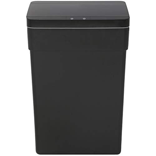 BestOffice 13 Gallon Trash Can Automatic Kitchen Trash Can Touch Free High-Capacity Garbage Can with Lid for Bedroom Bathroom Home Office 50 Liter (Black, 1) (1, Black) - color: Black