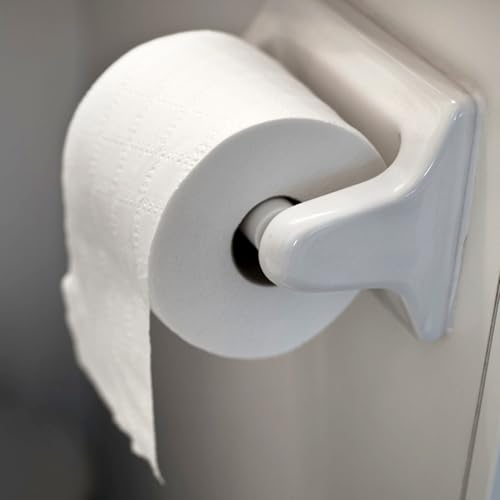 2 PCS Toilet Paper Holder, Replacement Roller for Bathroom, White | Plastic Toilet Paper Holder, Simple Installation, Spring Loaded Roller Replacement for Home