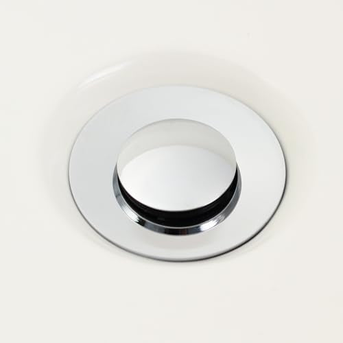 Purelux Bathroom Sink Drain Stopper Assembly with Lift Rod and Overflow, Chrome Finish - color: Chrome