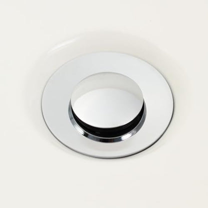 Purelux Bathroom Sink Drain Stopper Assembly with Lift Rod and Overflow, Chrome Finish - color: Chrome