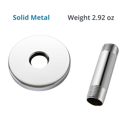 Straight Shower Arm with Flange, Ceiling Mount 3 Inches Rain Shower Head Arm Extension Replacement with Anti-Scratch Escutcheon Plate, DOLGABA Polished Chrome - color: Round Polished Chrome 3 Inch