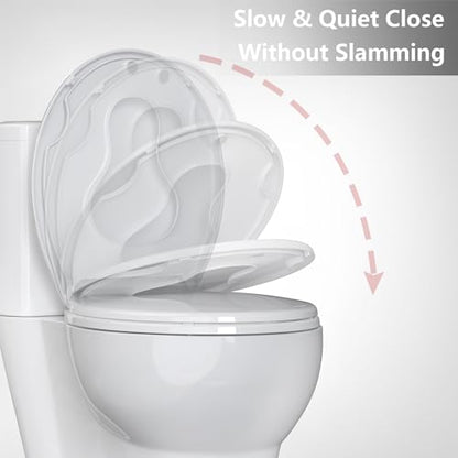 GarveeTech Round Toilet Seat with Built-in Toddler Seat & Slow Close - Potty Training Toilet Seat for Adult and Child, Magnetic Hinge, Safe PP Material, Easy to Clean, White - color: White-1, size: Round with Toddler Seat