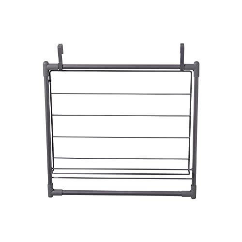 Household Essentials Metal Expandable Over the Door Drying Rack, Gray