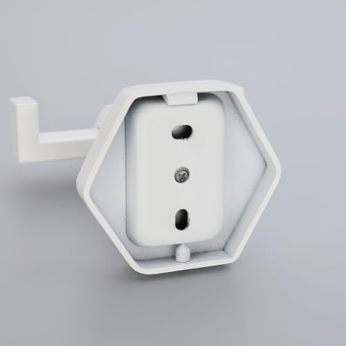 GERZWY White Bathroom Hooks, Double Towel Robe/Coat Clothes Hook Stainless Steel Hanger Wall Hooks Heavy Duty for Bath Wall Mounted 2 Pack - color: White