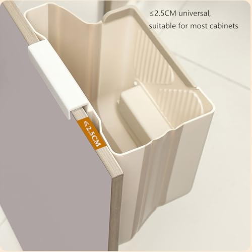 Foldable Wall Mounted Trash Bin Hanging Kitchen Bathroom Garbage Bin Space Saving Large Capacity Waste Can Modern Design Hanging Kitchen Garbage - color: Light Grey, size: F