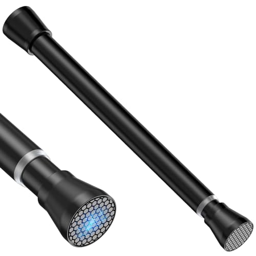Small Tension Rod Black Spring Curtain Rod No Drilling Spring Tension Rods 1pack Adjustable Curtain Rod Tension for Bookshelf Diy Projects Kitchen, Cupboard,Tension Rod 16 to 26 Inch - color: Black, size: 16-26 inch 1pcs