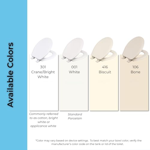 Centoco Elongated Toilet Seat, Economy, USA, DSAMAZ16-001, White | Closed Front, Cover, Plastic, Made in the USA - color: White, size: Elongated