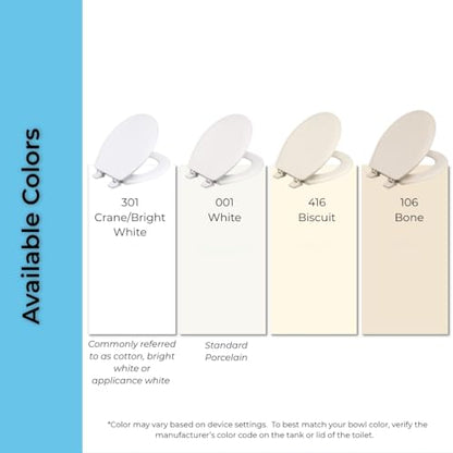 Centoco Elongated Toilet Seat, Economy, USA, DSAMAZ16-001, White | Closed Front, Cover, Plastic, Made in the USA - color: White, size: Elongated