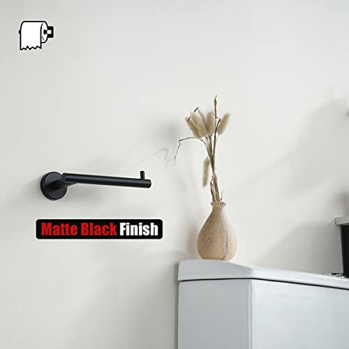 JQK Black Toilet Paper Holder, 5 Inch 304 Stainless Steel Thick 0.8mm Tissue Paper Dispenser, Matte Black Wall Mount, TPH100-PB - color: Black, size: Bar