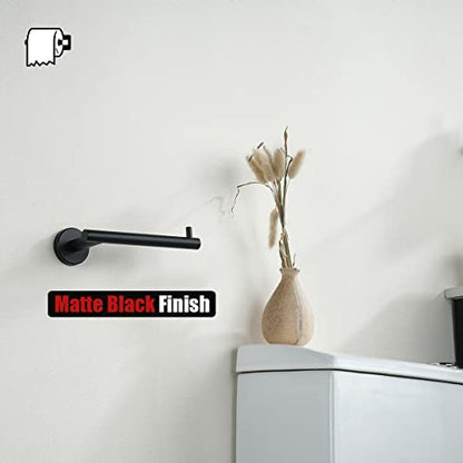 JQK Black Toilet Paper Holder, 5 Inch 304 Stainless Steel Thick 0.8mm Tissue Paper Dispenser, Matte Black Wall Mount, TPH100-PB - color: Black, size: Bar