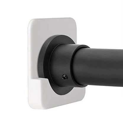 Shower Curtain Rod Holder for Wall Mount | Adhesive Shower Tension Rod Retainer for Tile | No Drilling | Stick On | 2 Pack, White (Shower Curtain Rod Not Included) - color: White