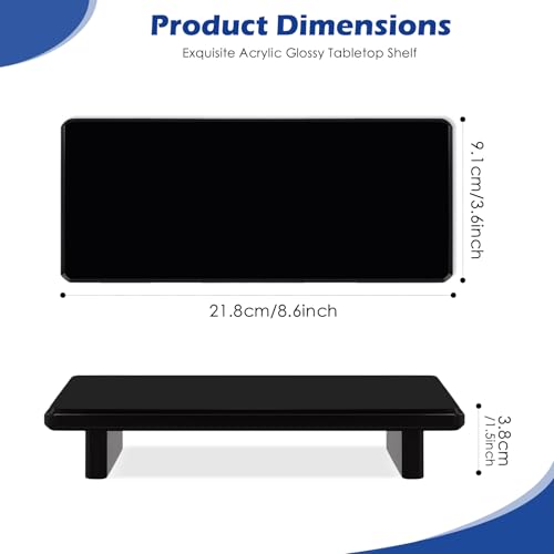 Small Black Bathroom Vanity Tray, Acrylic Soap Tray for Kitchen Countertop | 2-Pack, Compact for Small Spaces, Raised Base, Candle, Perfume, Jewelry Display, for Kitchen, Vanity, Sink, Desk - size: Black-Small-8.6x 3.6 x 1.5 inches