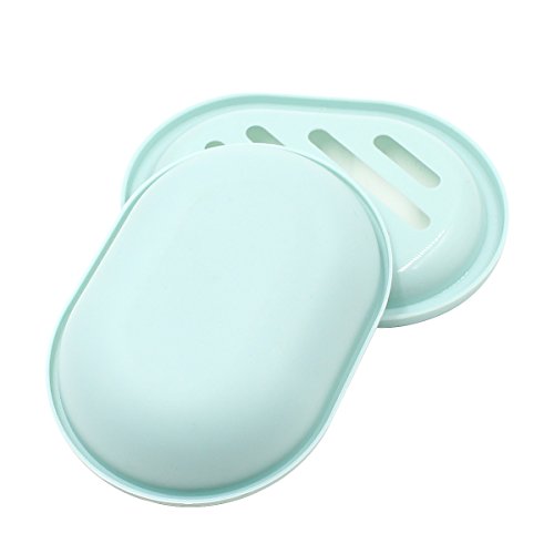 Topsky 2-Pack Soap Dish with Drain, Soap Holder, Soap Saver, Easy Cleaning, Dry, Stop Mushy Soap (Green) - color: Green