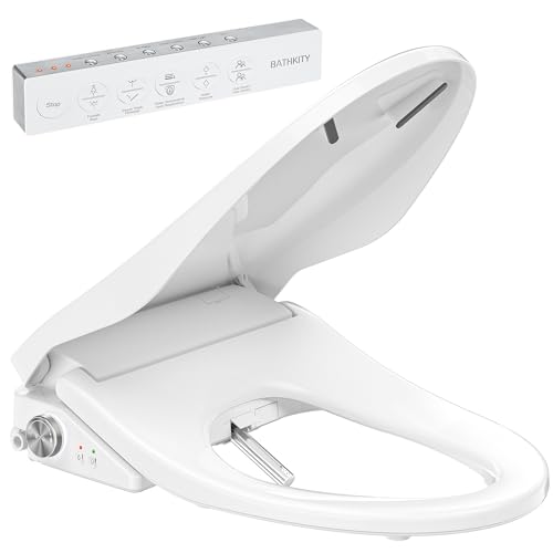 Electric Bidet Toilet Seat with Upgraded Foam Shield, Instant Warm Bidet Wash & Warm Air Dryer, Self-Cleaning Stainless Steel Nozzle, Soft Close Lid, Elongated