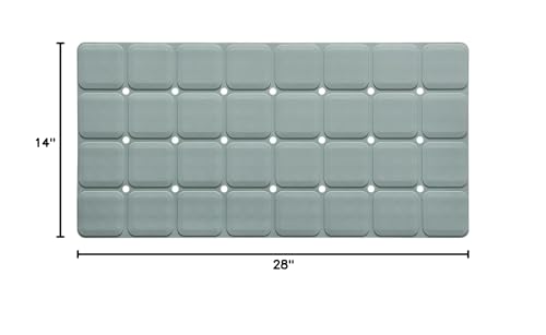 Webos Silicone Bath Mat with Suction Cups – Non-Slip Foldable Bathtub & Shower Mat, Durable & Quick-Dry Safety Tub Mat with Large Drain Holes for Families 28"x 14" Grey - color: Grey, size: 28" x 14" (Rectangular)