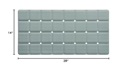 Webos Silicone Bath Mat with Suction Cups – Non-Slip Foldable Bathtub & Shower Mat, Durable & Quick-Dry Safety Tub Mat with Large Drain Holes for Families 28"x 14" Grey - color: Grey, size: 28" x 14" (Rectangular)