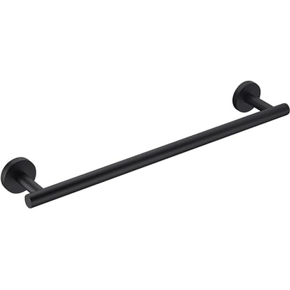 Matte Black SUS304 Stainless Steel Bath Towel Bar Single Bars Towel Rack Rod Classic Wall Mounted Bathroom Towel Holder Toilet Kitchen Towel Shelf Single Layer, 18 inches. - color: Matte Black, size: 18inch