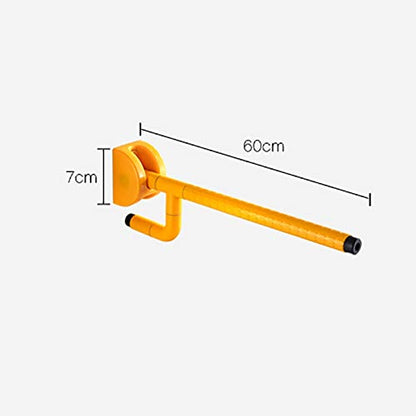 Grab Bars Handle Safety Support Hand Rails, Nylon Stainless Steel Anti-Slip Grab Bar,Single Arm White/Yellow Drop Fold Down Support Rail ,Bathroom Handrail For Elderly And Disabled , Toilet Safety Han - color: Yellow