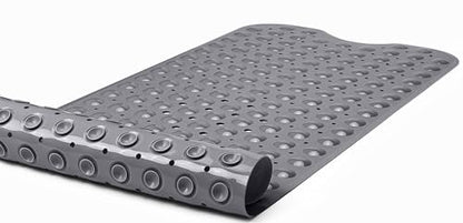 Extra-Long Non-Slip Bathtub & Shower Mat 39”x16” (Smooth/Non-Textured Tubs Only) Safe, Clean, Machine-Washable, Superior Grip&Drainage, Vinyl, Opaque Gray (Grey) - color: Opaque Gray (Grey), size: 39" x 16" (Rectangular)