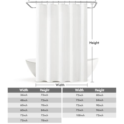 MIULEE Linen Fabric Shower Curtain White W60*L72 10 Metal Hooks | Washable, Modern, Heavy Duty, Curtain Set, Waterproof Neutral Thick Cloth Shower Curtains, Bathroom Bathtub - color: White, size: 60"W x 72"L (Pack of 1)