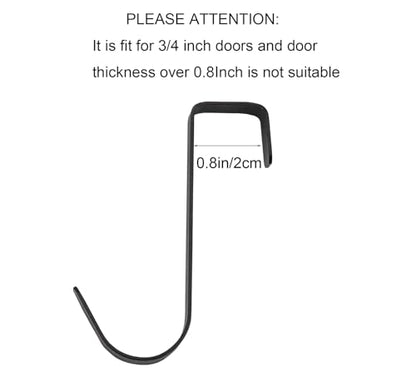 eywlwaar Over The Cabinet Door Single Hooks 5 Pack (Black) Fit for 3/4 inch Doors （Thickness Over 0.8Inch is Not Suitable - color: Black