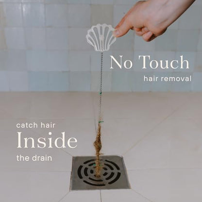Shower Drain Hair Catcher – Disposable Bathroom Hair Trap, Easy to Install in Shower Drain Cover, Helps Prevent Clogs – As Seen on Shark Tank - Bathroom Accessories - Shell (4-Pack) - color: White Ocean, size: 4 Count